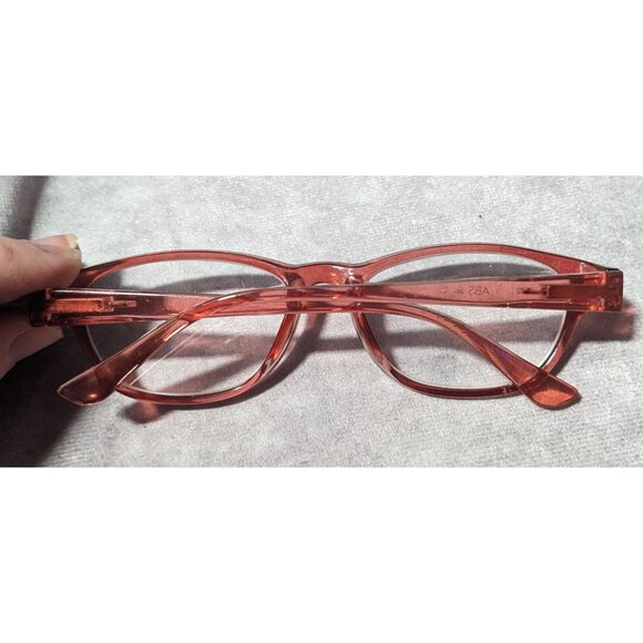 ABS Pink Translucent Retro Reading GLasses - Picture 7 of 10